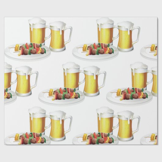 GRILLEN Skewers und Bier Summer Cookie Geschenkpapier (Flach)
