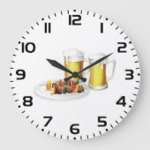 GRILLEN Skewers und Bier Summer Cookie Große Wanduhr (Vorderseite)