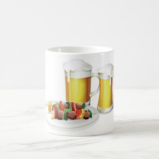 GRILLEN Skewers und Bier Summer Cookie Kaffeetasse (Mittel)