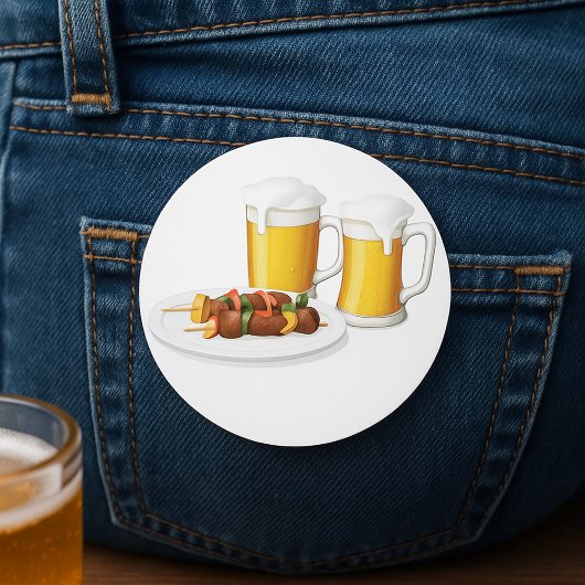 GRILLEN Skewers und Bier Summer Cookie Runder Aufkleber