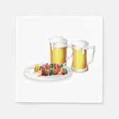 GRILLEN Skewers und Bier Summer Cookie Serviette (Vorderseite)