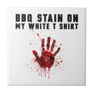 Grillen Stain auf meiner Weiß Fliese