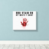 Grillen Stain auf meiner Weiß Leinwanddruck (Insitu (Holzboden))