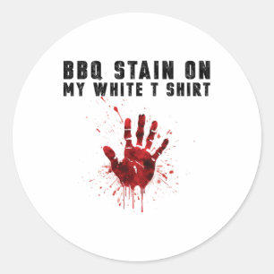 Grillen Stain auf meiner Weiß Runder Aufkleber