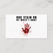 Grillen Stain auf meiner Weiß Visitenkarte (Rückseite)