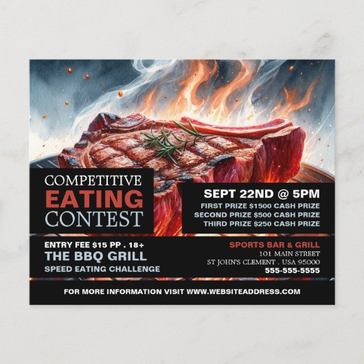 GRILLEN Steak - Wettbewerb/Speed Eating Contest Flyer (Vorne)