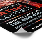 GRILLEN Steak - Wettbewerb/Speed Eating Contest Poster (Ecke)