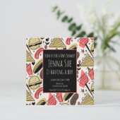 Grillen Summer GRILLEN Doodles Baby Dusche Karte (Stehend Vorderseite)