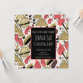 Grillen Summer GRILLEN Doodles Baby Dusche Karte (Vorderseite/Rückseite Beispiel)