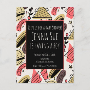 Grillen Summer GRILLEN Doodles Baby Dusche Postkarte