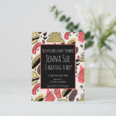 Grillen Summer GRILLEN Doodles Baby Dusche Postkarte (Stehend Vorderseite)