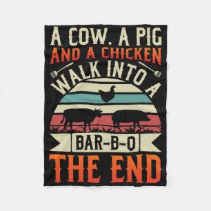 Grillen Summer Grillin Cow Pig Chicken for Men Gra Fleecedecke