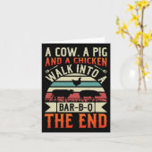 Grillen Summer Grillin Cow Pig Chicken for Men Gra Karte (Gelbe Blume)