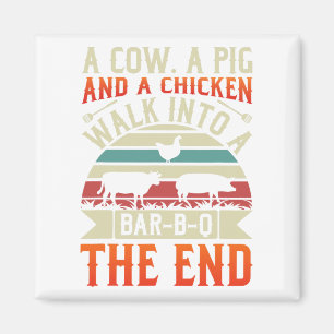 Grillen Summer Grillin Cow Pig Chicken for Men Gra Magnet