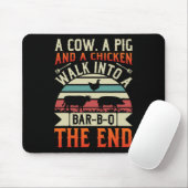 Grillen Summer Grillin Cow Pig Chicken for Men Gra Mousepad (Mit Mouse)
