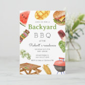 Grillen Summer Party Einladung (Stehend Vorderseite)