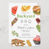 Grillen Summer Party Einladung (Vorne/Hinten)