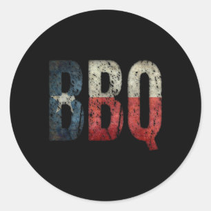 Grillen Texas Staatsflagge Byrbecue Runder Aufkleber
