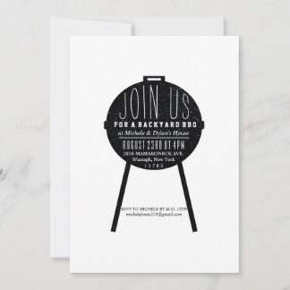 GRILLEN Text mit rotem Schachbrett Blanket Thema E Einladung