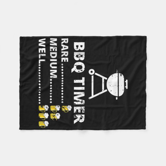 Grillen Timer Barbecue Funny Grill Grillgeschenk Fleecedecke (Vorderseite (Horizontal))