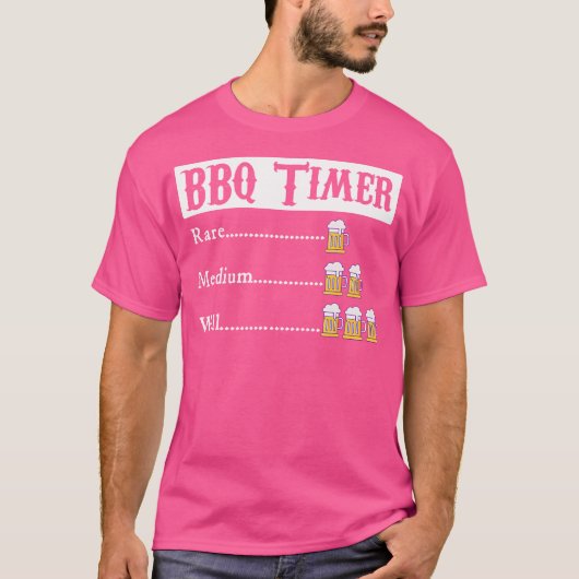Grillen Timer Barbecue T-Shirt (Vorderseite)