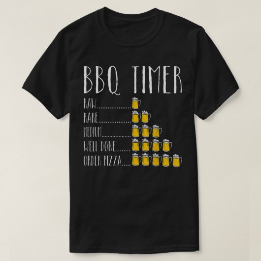 GRILLEN Timer Beer Drink Funny Grilling T - Shirt (Design vorne)