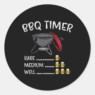 Grillen Timer Beer Funny Byrbecue Grill Drink Runder Aufkleber