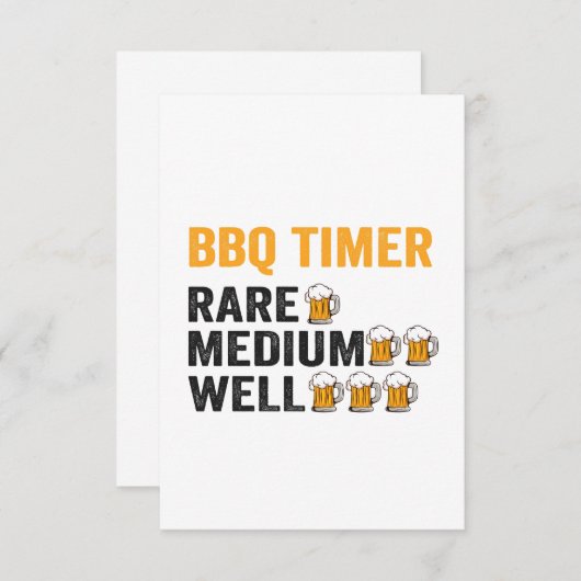 GRILLEN Timer Beer trinkt Funny Grilling Vater Ges Dankeskarte (Vorne/Hinten)
