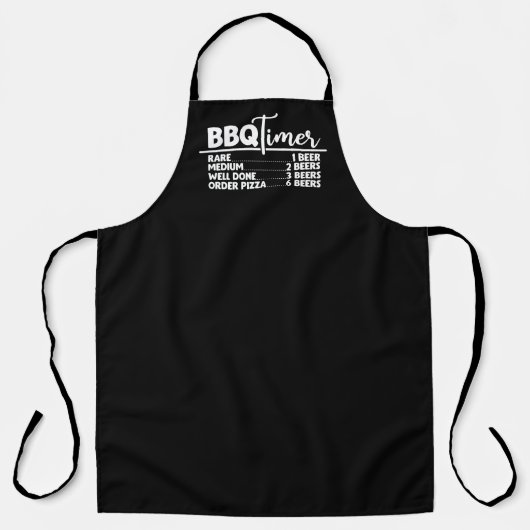 GRILLEN Timer Grill Spaß Schwarz Schürze (Vorderseite)