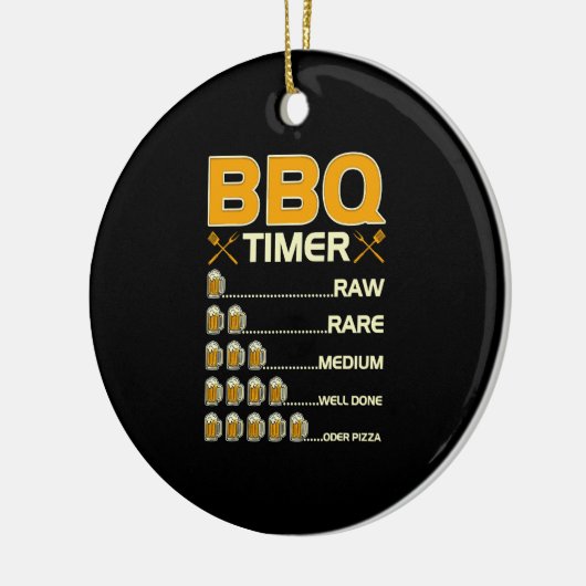 GRILLEN Timer Grilling Beer Drink Keramik Ornament (Links)