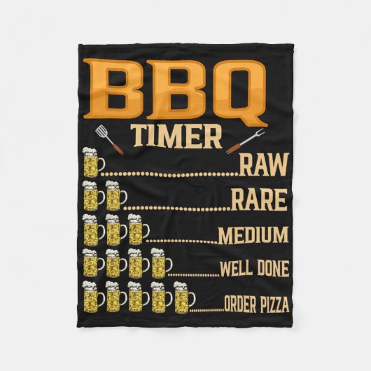 Grillen Timer Raw Seltene Grillliebhaber Fleecedecke (Vorderseite)
