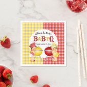 Grillen über das Geschlecht Rot-Gelb-Gingham-Baby  Serviette (Beispiel)