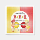 Grillen über das Geschlecht Rot-Gelb-Gingham-Baby Serviette (Vorderseite)