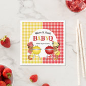 Grillen über das Geschlecht Rot-Gelb-Gingham-Baby Serviette (Beispiel)