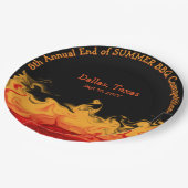 Grillen über moderne Feuer-Flammen aus dem Wettbew Pappteller (Schrägansicht)