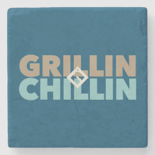 Grillen und Abkühlen Steinuntersetzer