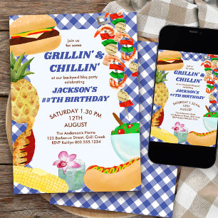 Grillen und Chillen BBQ Geburtstagsfeier Einladung