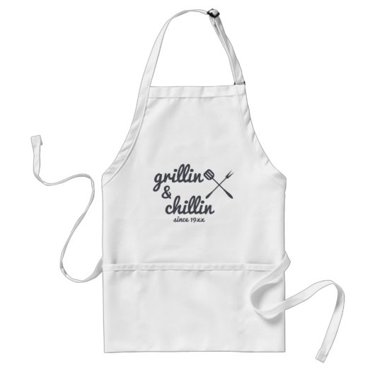 Grillen und Chillen seit - custom BBQ Schürze (Vorne)