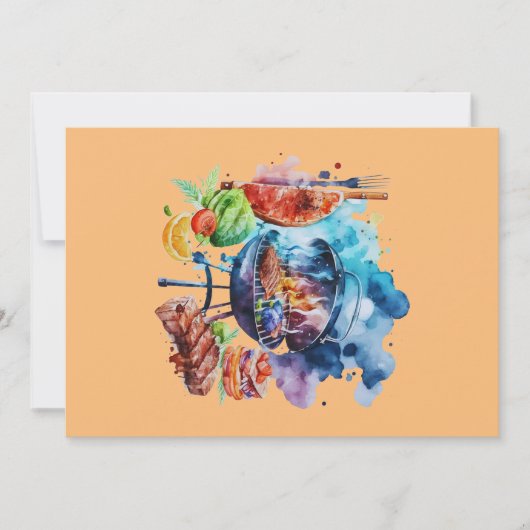 GRILLEN und Grill Einladung (Vorderseite)