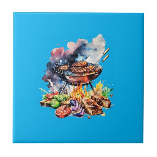 GRILLEN und Grill Fliese (Vorderseite)