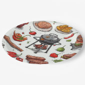 Grillen und Kühlen  Pappteller (Schrägansicht)
