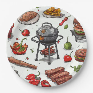 Grillen und Kühlen Pappteller