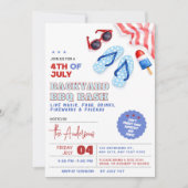 GRILLEN und Pool Party Einladung 4. Juli Hintergru (Vorderseite)