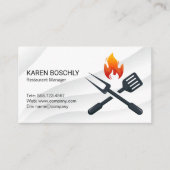 GRILLEN Utensils Logo | Restaurant Visitenkarte (Vorderseite)
