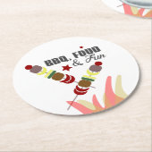 GRILLEN Vatertag Vater Opa Cookout Runder Pappuntersetzer (Angewinkelt)