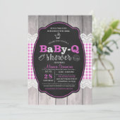 Grillen von Baby Q Baby Shower Einladung (Stehend Vorderseite)