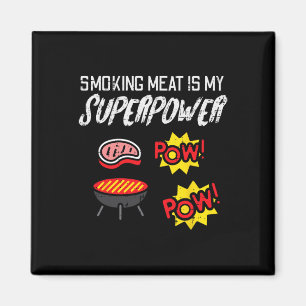Grillen von Fleisch Meine Superkraft Bbq Barbecue Magnet