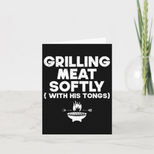 Grillen von Fleisch mit seiner Tongs-Grillen Karte