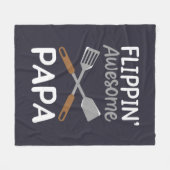 Grillen von GRILLEN Grandpa Drehend Papa Fleecedecke (Vorderseite (Horizontal))