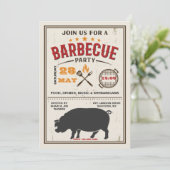 Grillen von Schweinefleisch Einladung (Stehend Vorderseite)